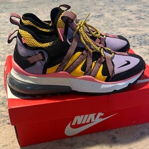 Nike Purple and Yellow Air Max Sneakers